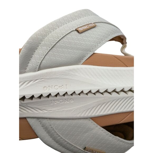 Women Oncai Comfort Slides sandals, flip flop Sz 11 White Tan orthopedic recovey - Picture 10 of 10